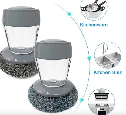 Kitchen Soap Dispensing Palm Brush (Pack of 2)