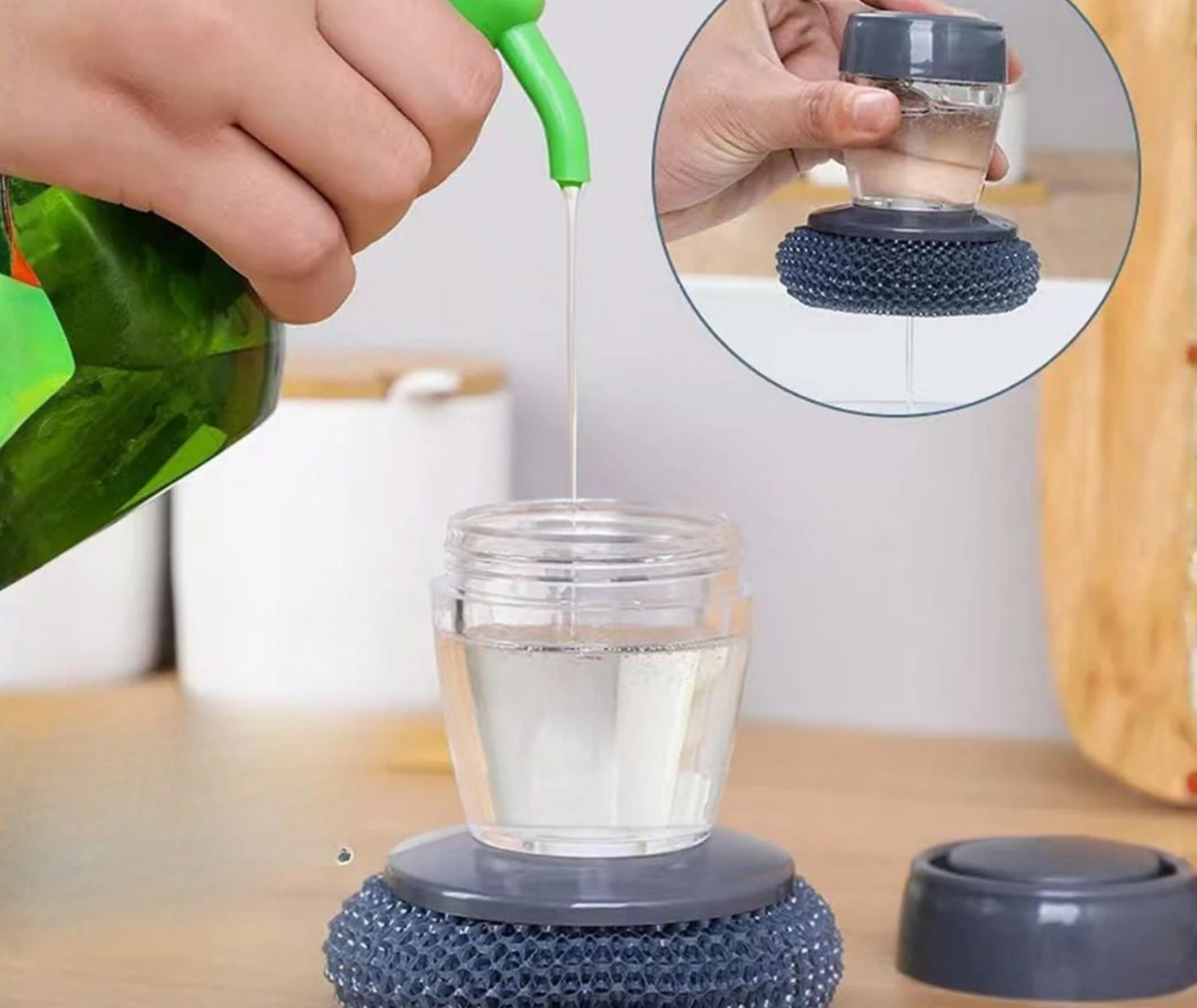 Kitchen Soap Dispensing Palm Brush (Pack of 2)